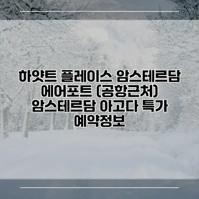 하얏트 플레이스 암스테르담 에어포트 (공항근처) 암스테르담 아고다 특가 예약정보
