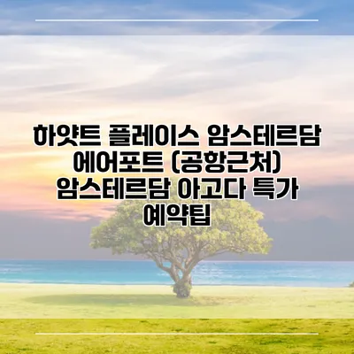 하얏트 플레이스 암스테르담 에어포트 (공항근처) 암스테르담 아고다 특가 예약팁