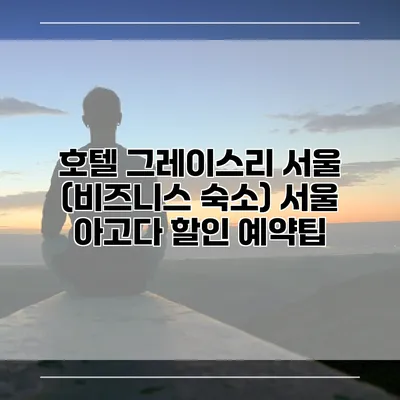 호텔 그레이스리 서울 (비즈니스 숙소) 서울 아고다 할인 예약팁