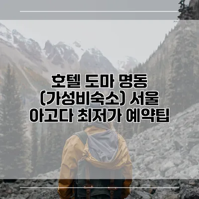 호텔 도마 명동 (가성비숙소) 서울 아고다 최저가 예약팁
