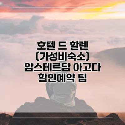 호텔 드 할렌 (가성비숙소) 암스테르담 아고다 할인예약 팁