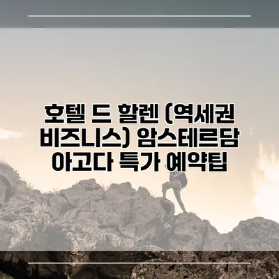 호텔 드 할렌 (역세권 비즈니스) 암스테르담 아고다 특가 예약팁