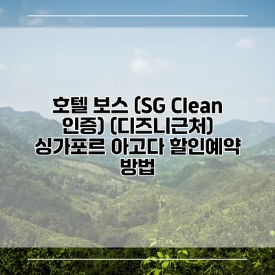 호텔 보스 (SG Clean 인증) (디즈니근처) 싱가포르 아고다 할인예약 방법