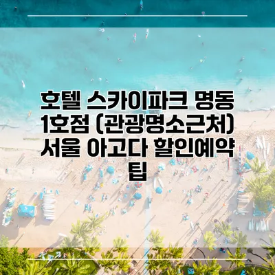 호텔 스카이파크 명동 1호점 (관광명소근처) 서울 아고다 할인예약 팁