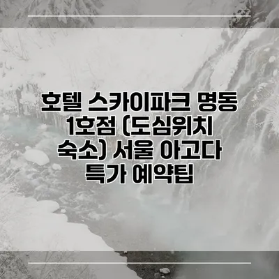 호텔 스카이파크 명동 1호점 (도심위치 숙소) 서울 아고다 특가 예약팁