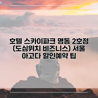호텔 스카이파크 명동 2호점 (도심위치 비즈니스) 서울 아고다 할인예약 팁