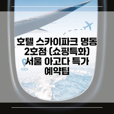 호텔 스카이파크 명동 2호점 (쇼핑특화) 서울 아고다 특가 예약팁
