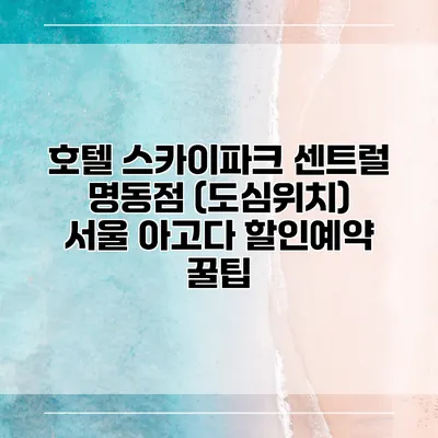 호텔 스카이파크 센트럴 명동점 (도심위치) 서울 아고다 할인예약 꿀팁