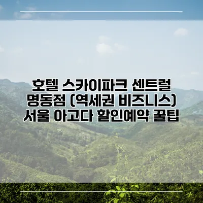 호텔 스카이파크 센트럴 명동점 (역세권 비즈니스) 서울 아고다 할인예약 꿀팁