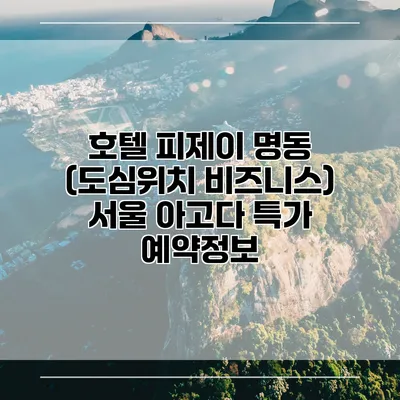 호텔 피제이 명동 (도심위치 비즈니스) 서울 아고다 특가 예약정보